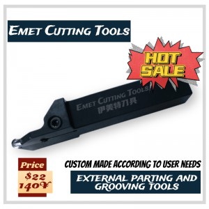 Utensili da taglio EMET, utensili di tornitura esterni, strumenti di separazione e scanalatura esterni, in particolare per la lavorazione della ruota, utilizzando ISCAR GIDA80-40 INSERT, GHGR/L2525-8, GHGR/L2525-6